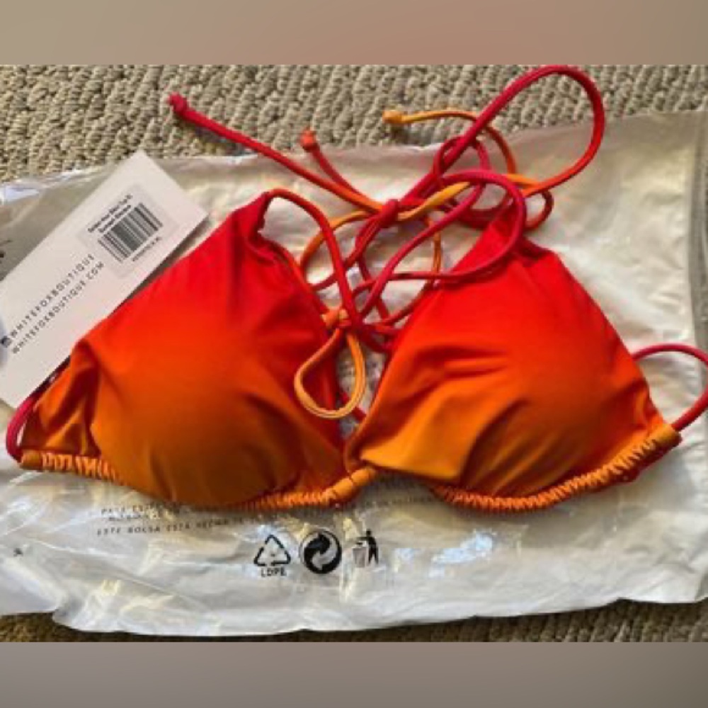 NEW White Fox triangle bikini top